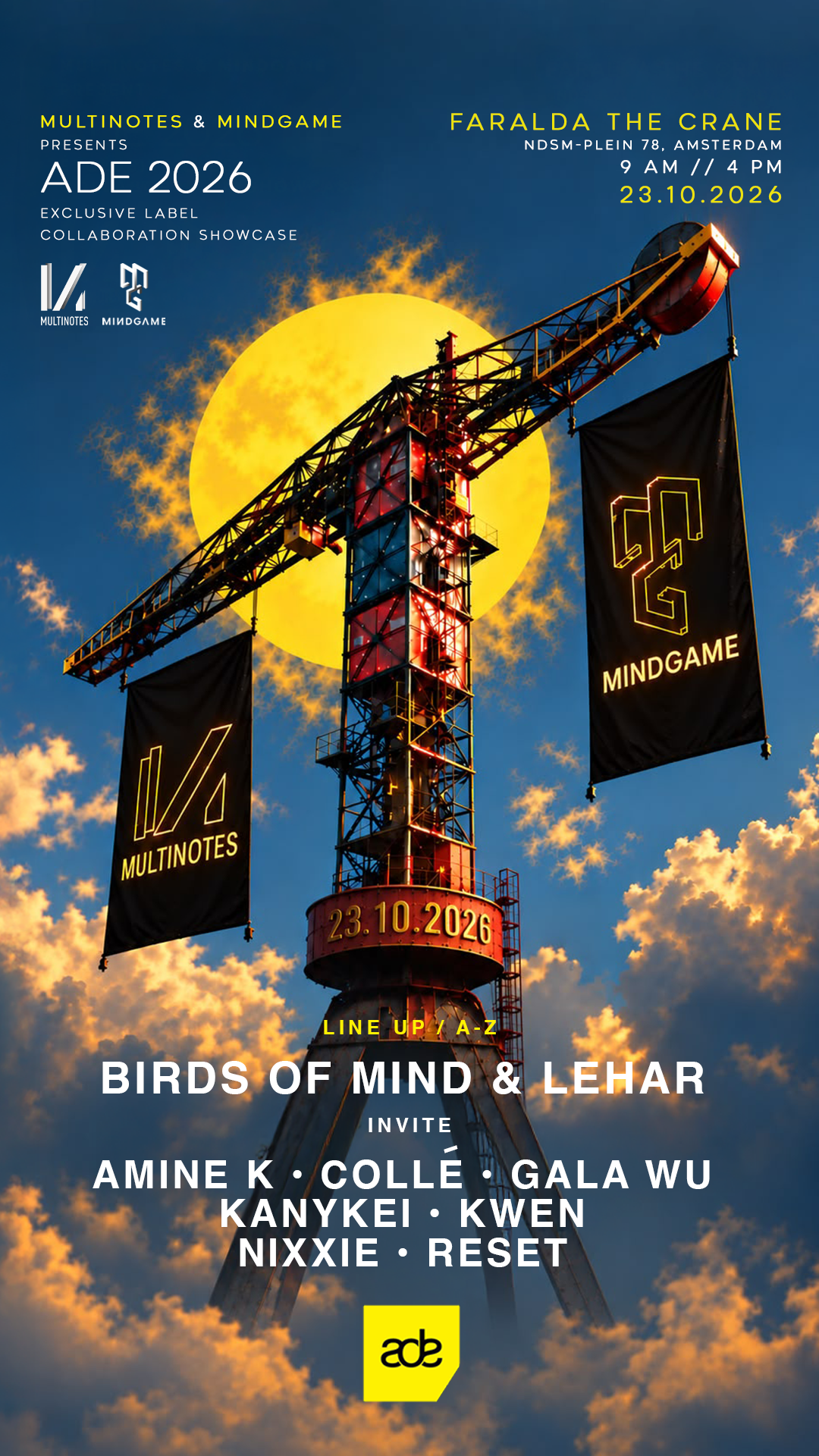 MINDGAME x MULTINOTES present: Birds of Mind, Lehar, Amine K, Collé at The Crane - ADE 2026