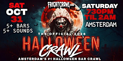 The Fright Crawl | Amsterdam's #1 Halloween Bar Crawl 2026 | Sat, Oct 31