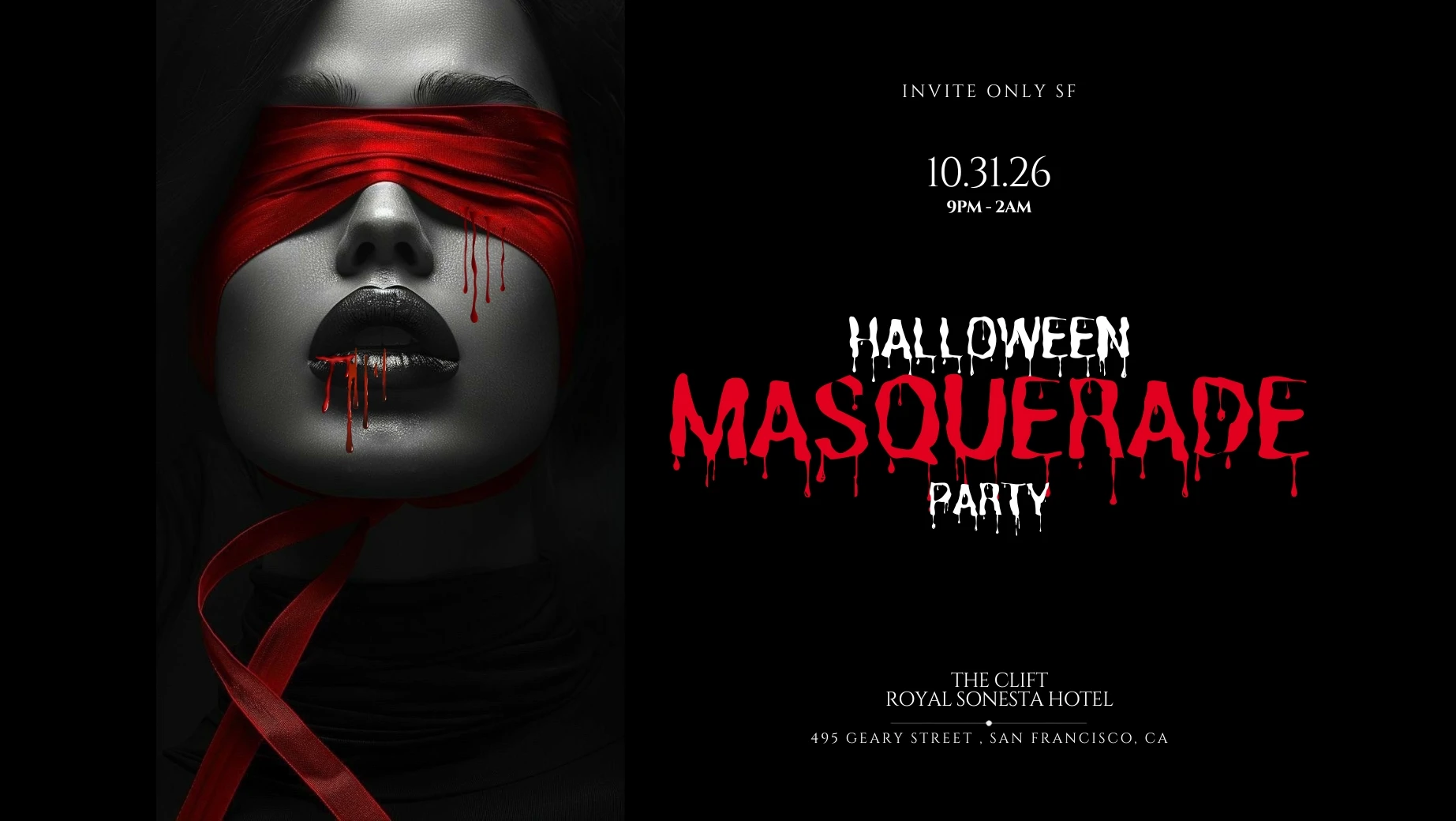 Halloween Masquerade Party At The Historic Clift Hotel