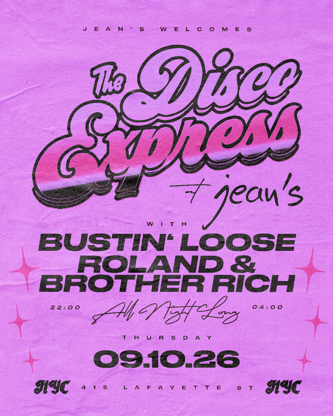The Disco Express x Jean's: NYC