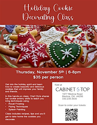 Holiday Cookie Decorating Class at Cabinet-S-Top