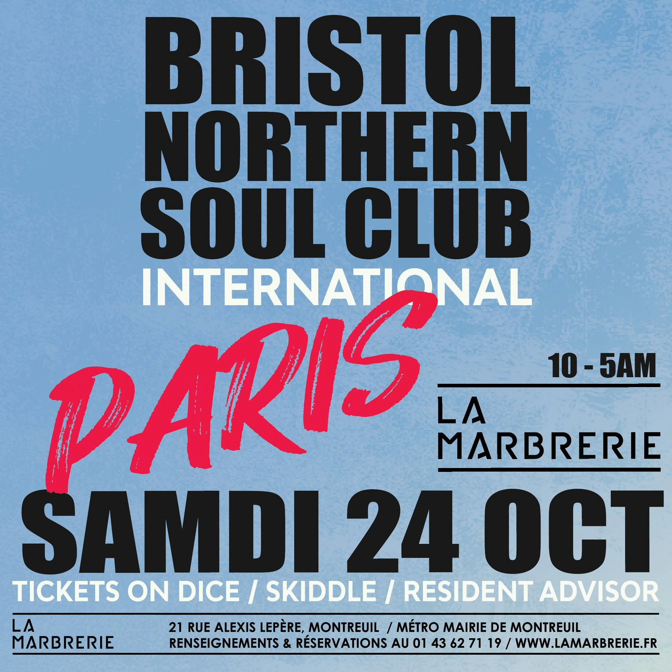 BRISTOL NORTHERN SOUL CLUB PARIS ALLNIGHTER