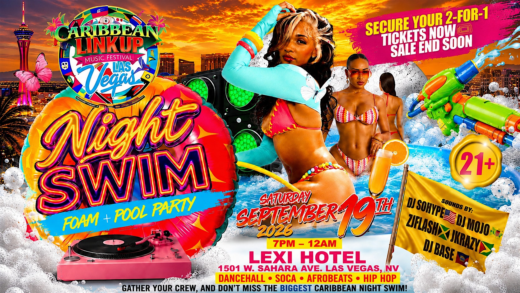 CARIBBEAN LINK UP  FOAM + POOL PARTY