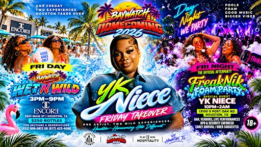 YK NIECE LIVE + WET N WILD + FREAKNIK FOAM PARTY BAYWATCH HOMECOMING!
