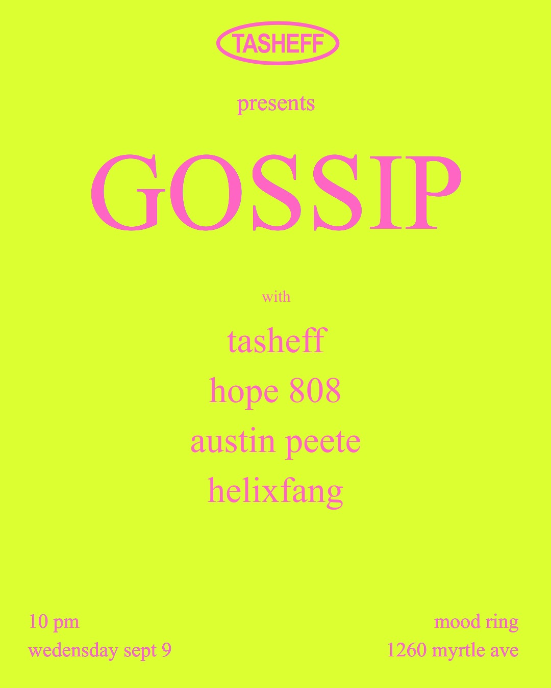 Tasheff presents GOSSIP