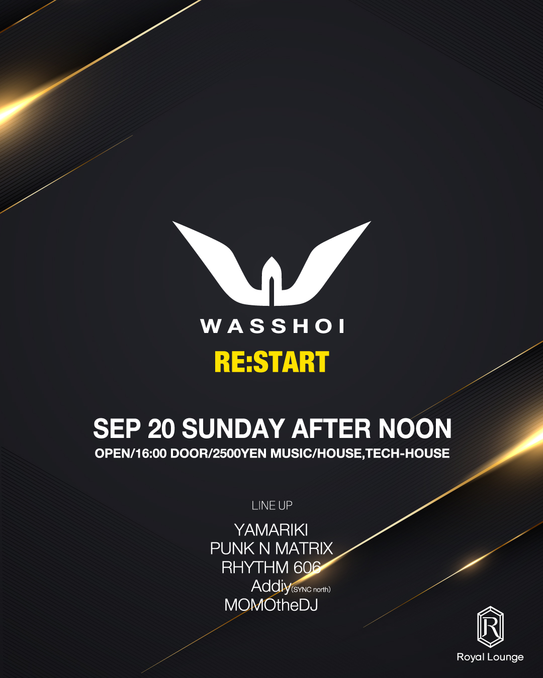 Wasshoi Re:start - House,Tech house-