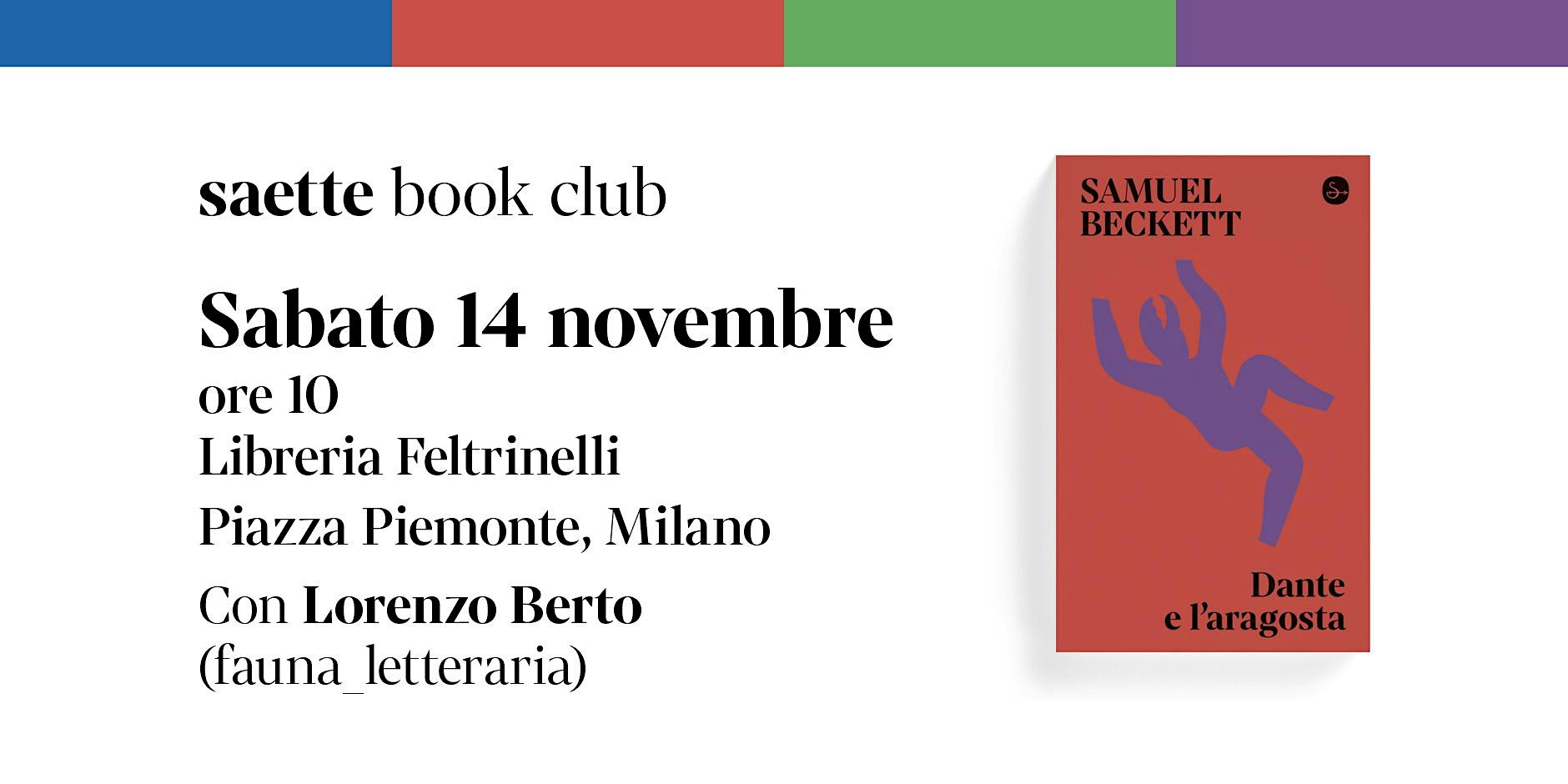 saette book club - "Dante e l'aragosta" di Samuel Beckett