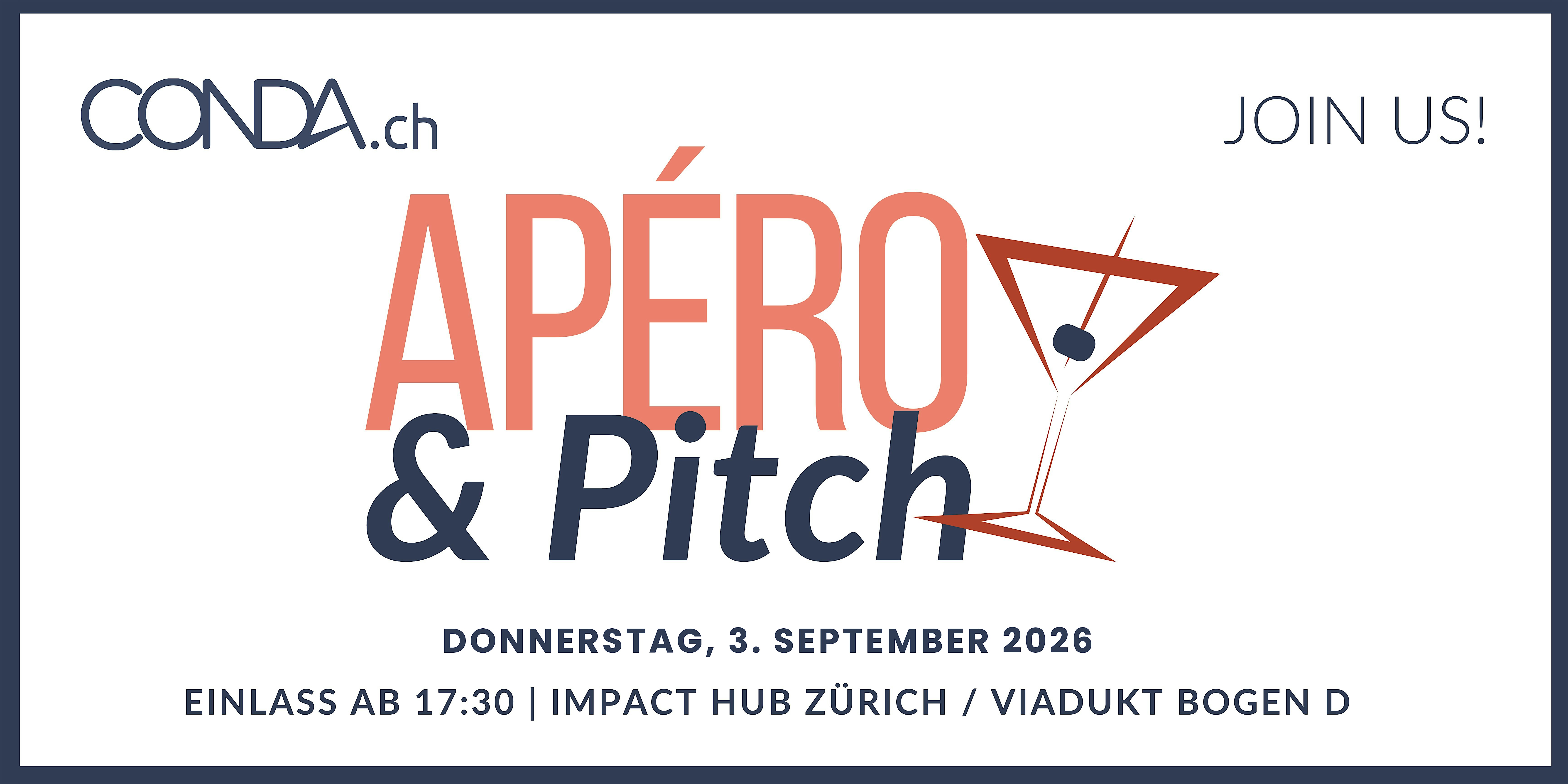 CONDA.ch Apéro & Pitch - Zürich - September 2026