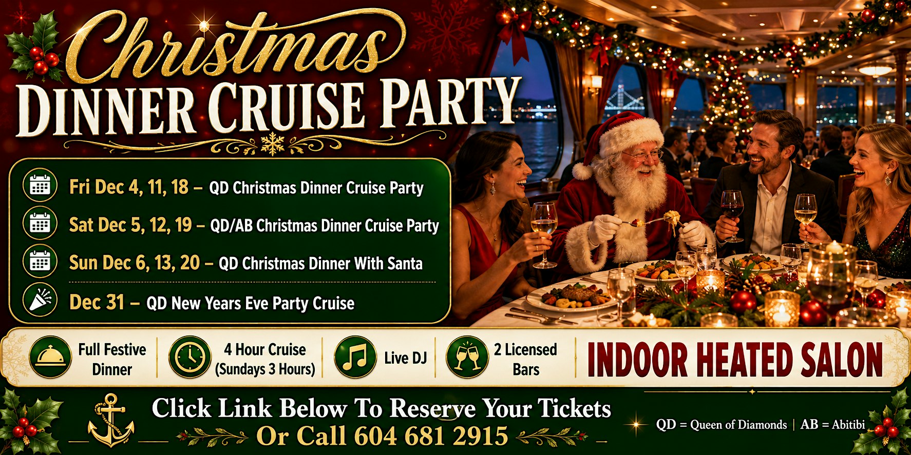 QD Christmas Dinner Cruise Party - Dec 12th