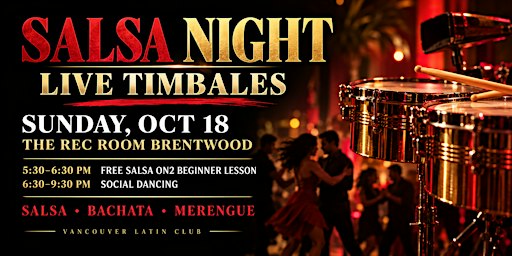Salsa Night at The Rec Room Brentwood | Live Timbales | Oct 18
