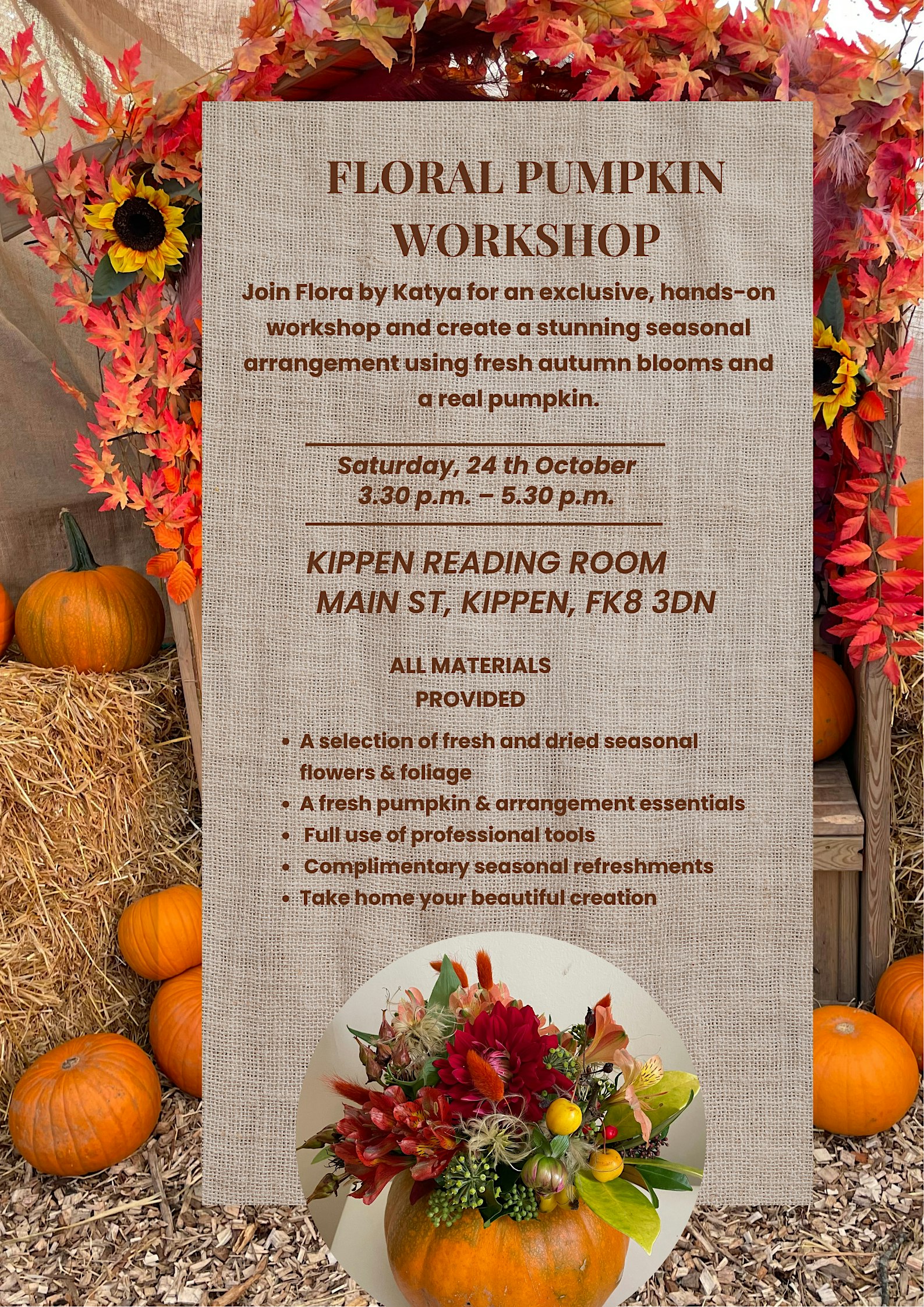 Blooms in a Pumpkin Workshop