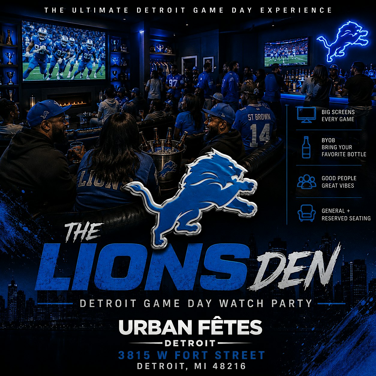 THE LIONS DEN | Detroit Lions Game Day Watch Party