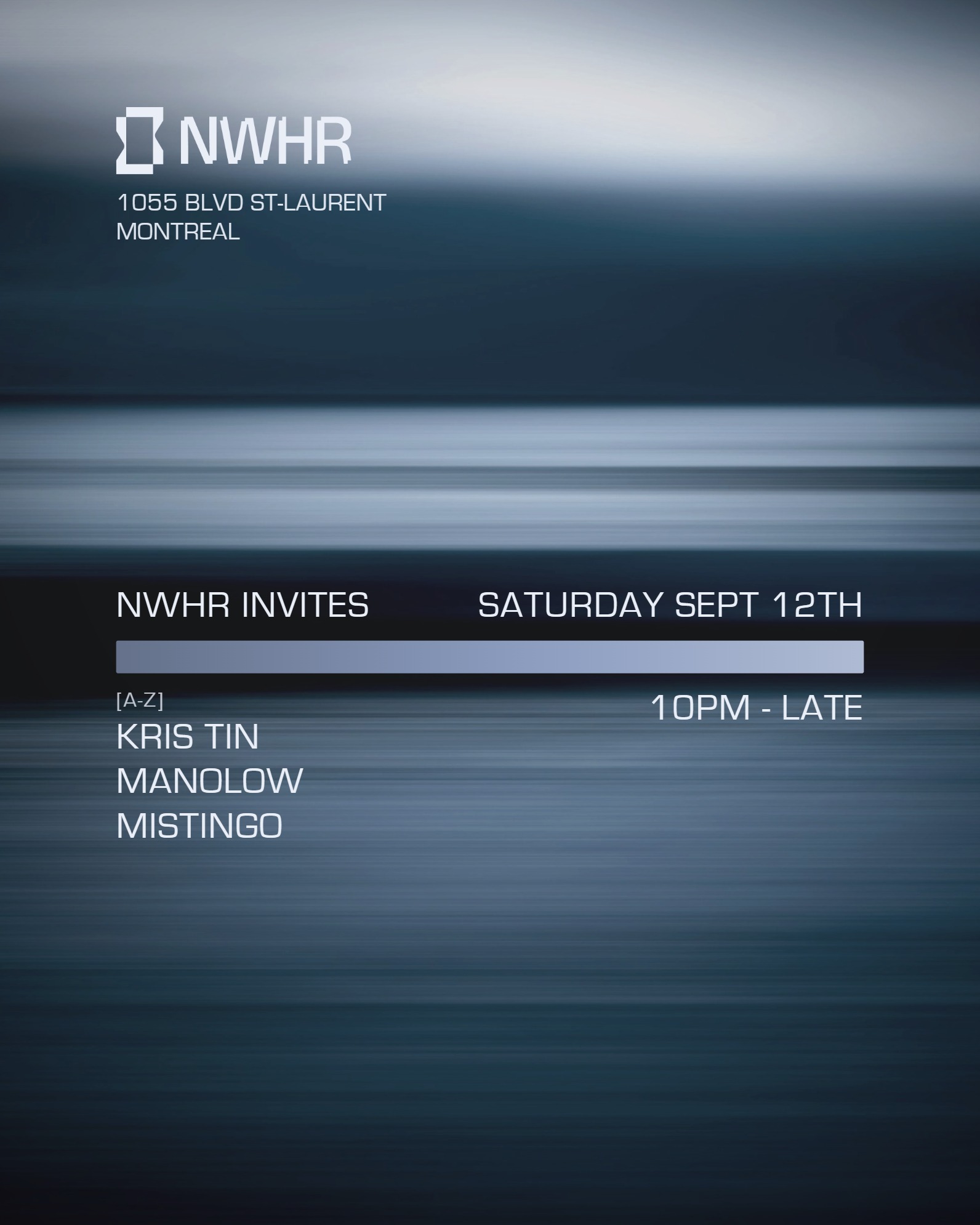 NWHR invites Kris Tin // Manolow // MISTINGO
