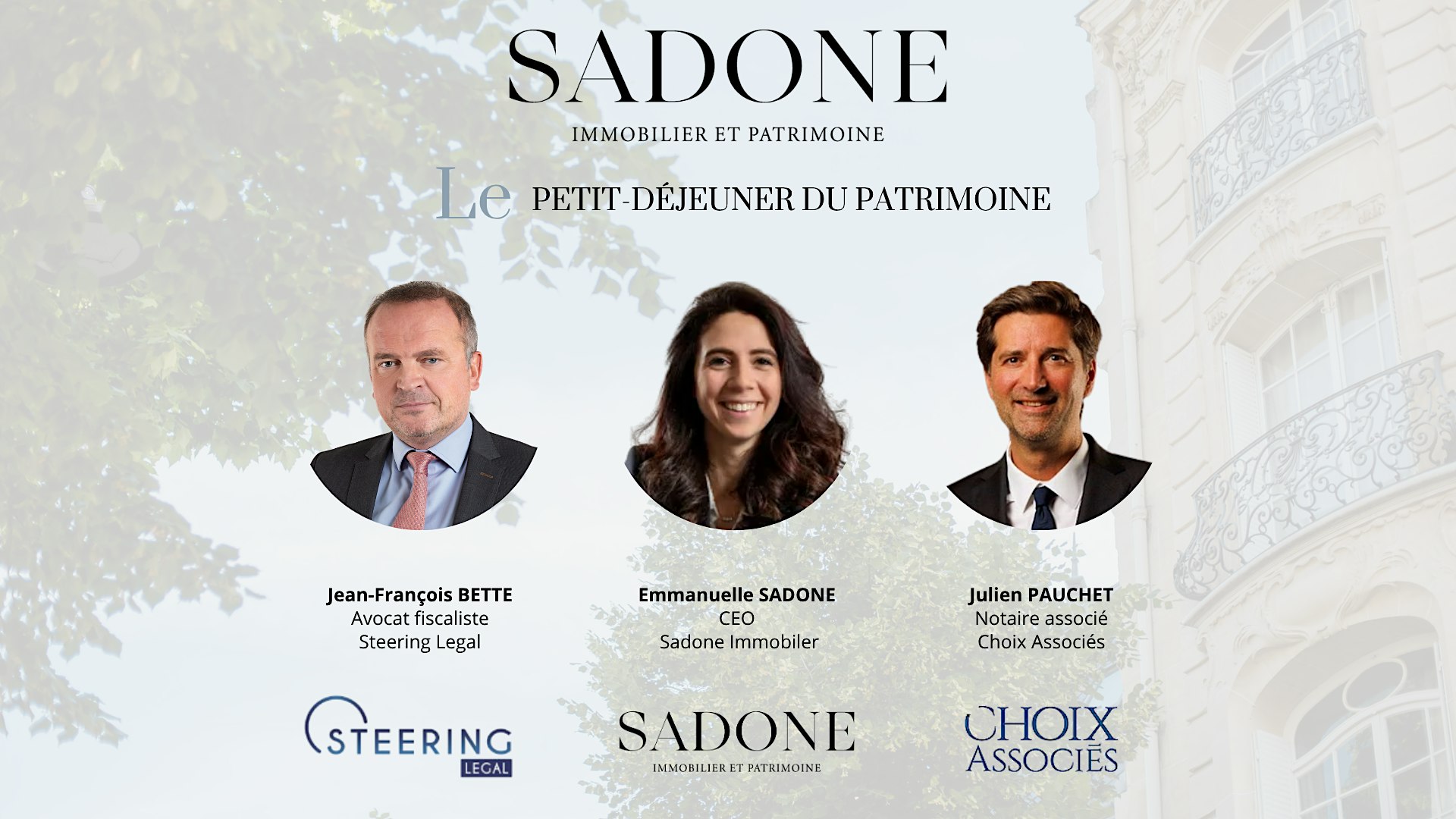 SADONE PRIVATE TALK - Petit déjeuner de l'immobilier