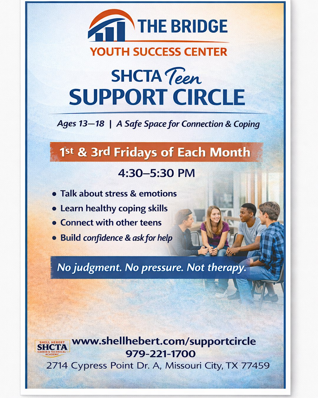 Teen Support Circle (Ages 13–18) – Bridge Youth Success Center