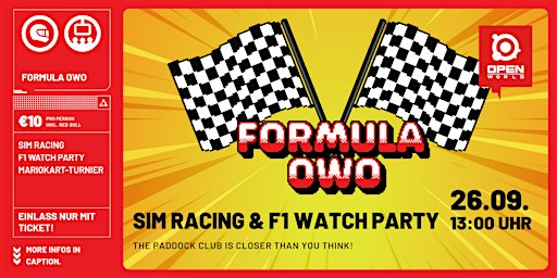 SIM RACING & FORMULA 1 WATCH PARTY - FORMULA OWO SUPPORTED BY RED BULL