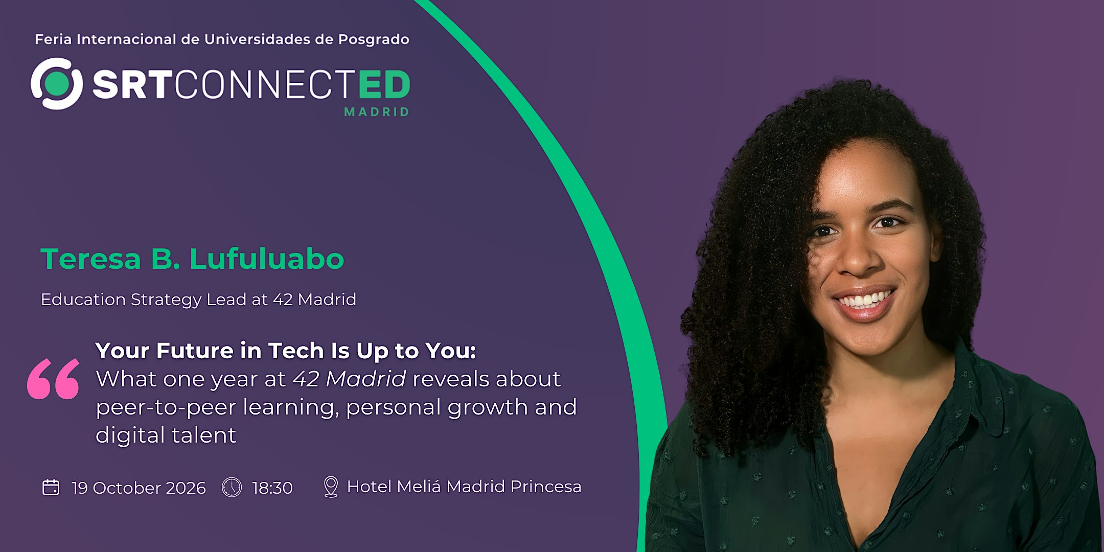 Keynote: Teresa B. Lufuluabo | SRT ConnectED Madrid