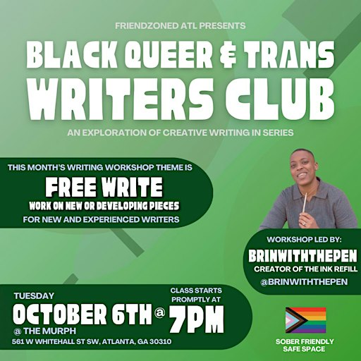 OCTOBER Black Queer & Trans Writers Club: Free Write