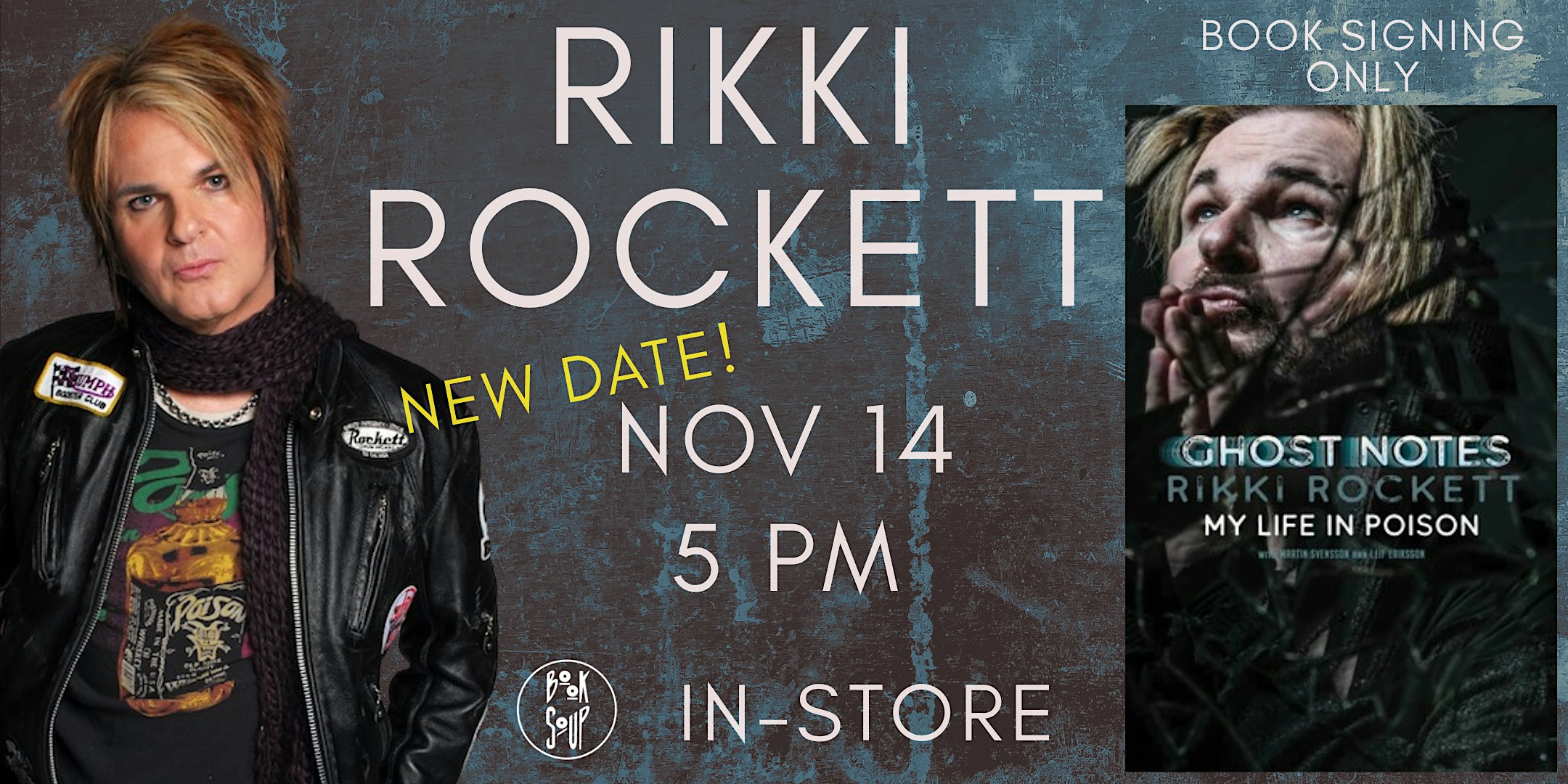 Rikki Rockett signs Ghost Notes: My Life in Poison