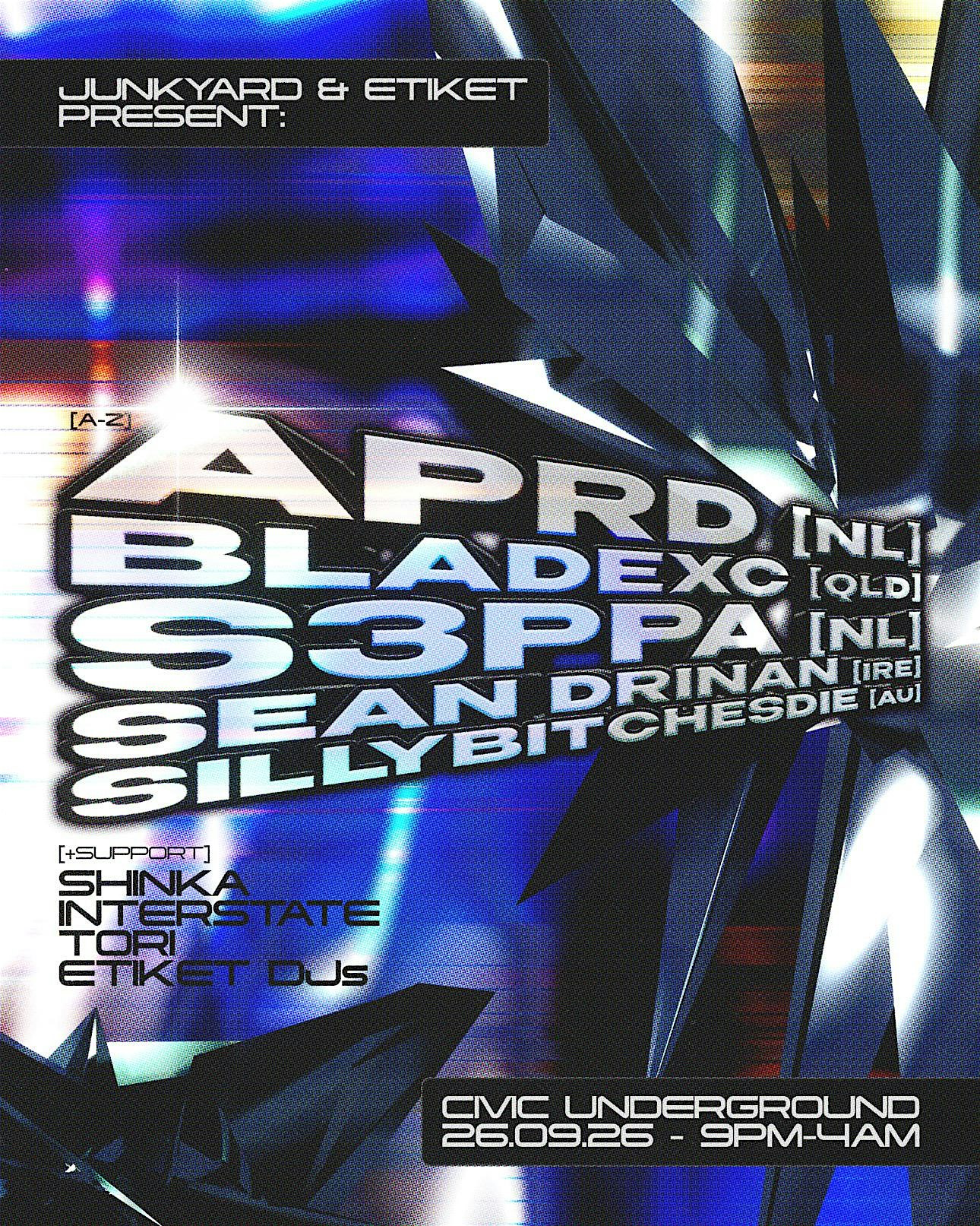 ETIKET x JUNKYARD PRESENTS:  S3PPA & APRD