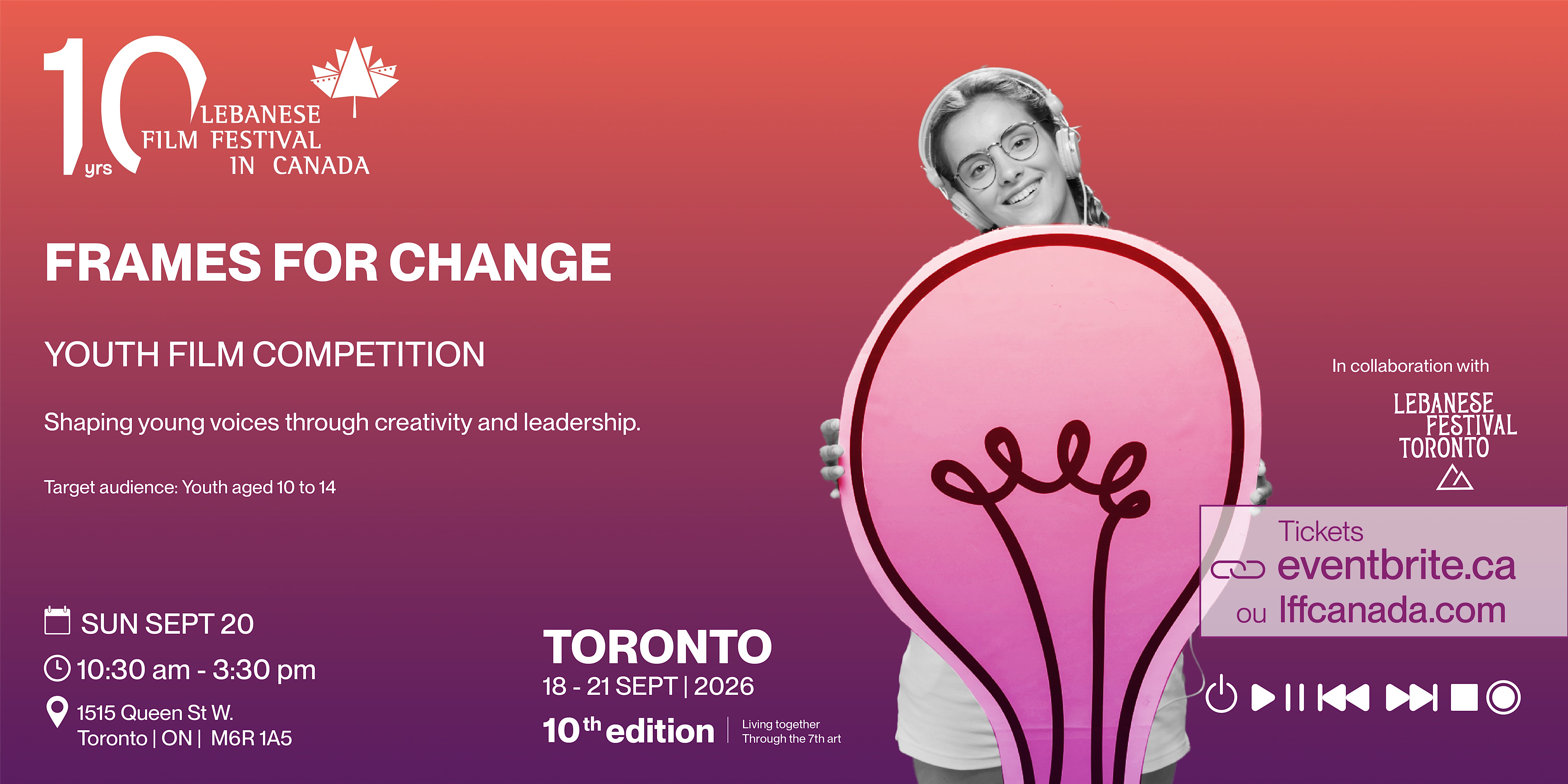 Toronto - Workshop - Frames for Change – Youth Film Competition