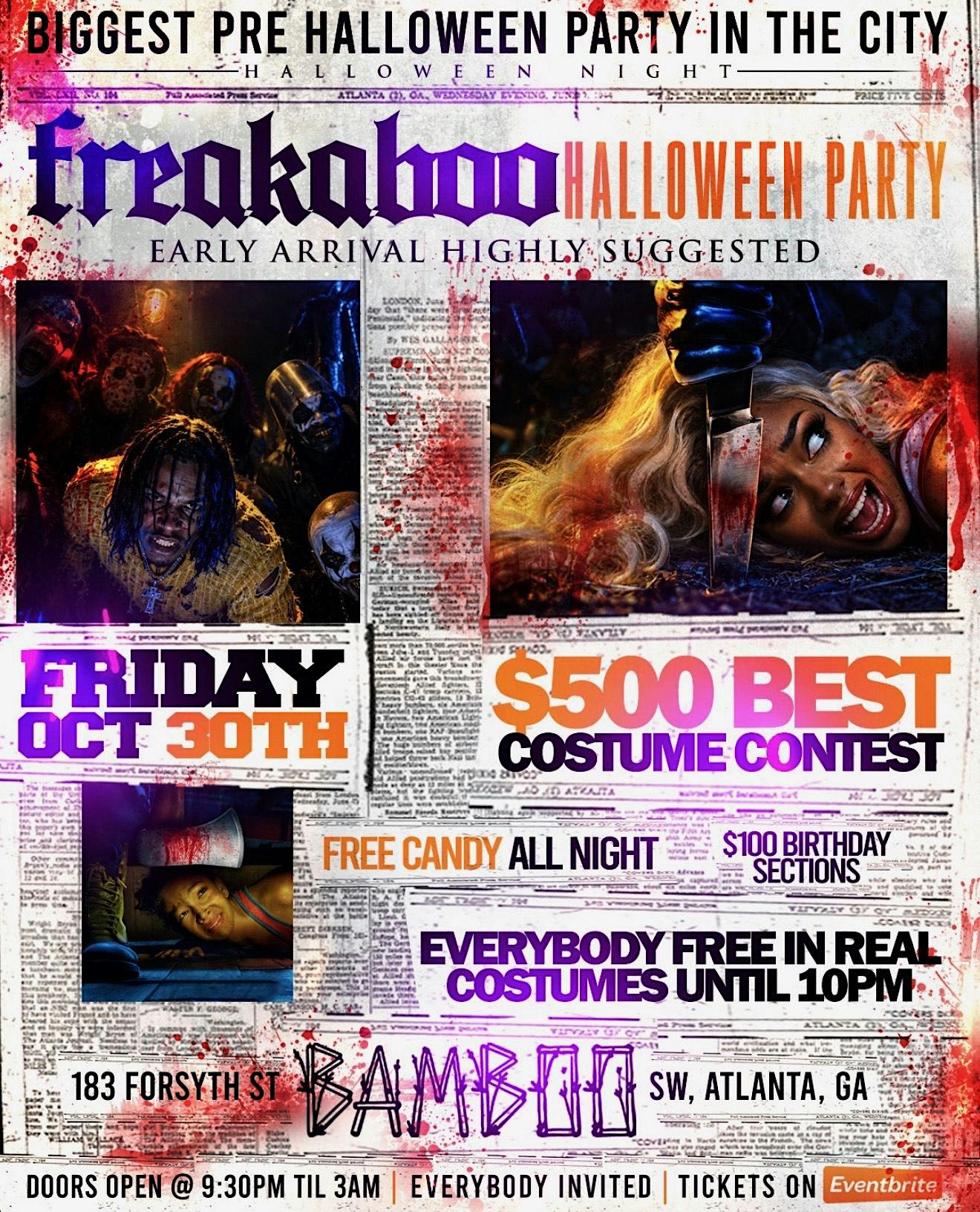 FREAKABOO HALLOWEEN PARTY (FREE ENTRY W/RSVP)