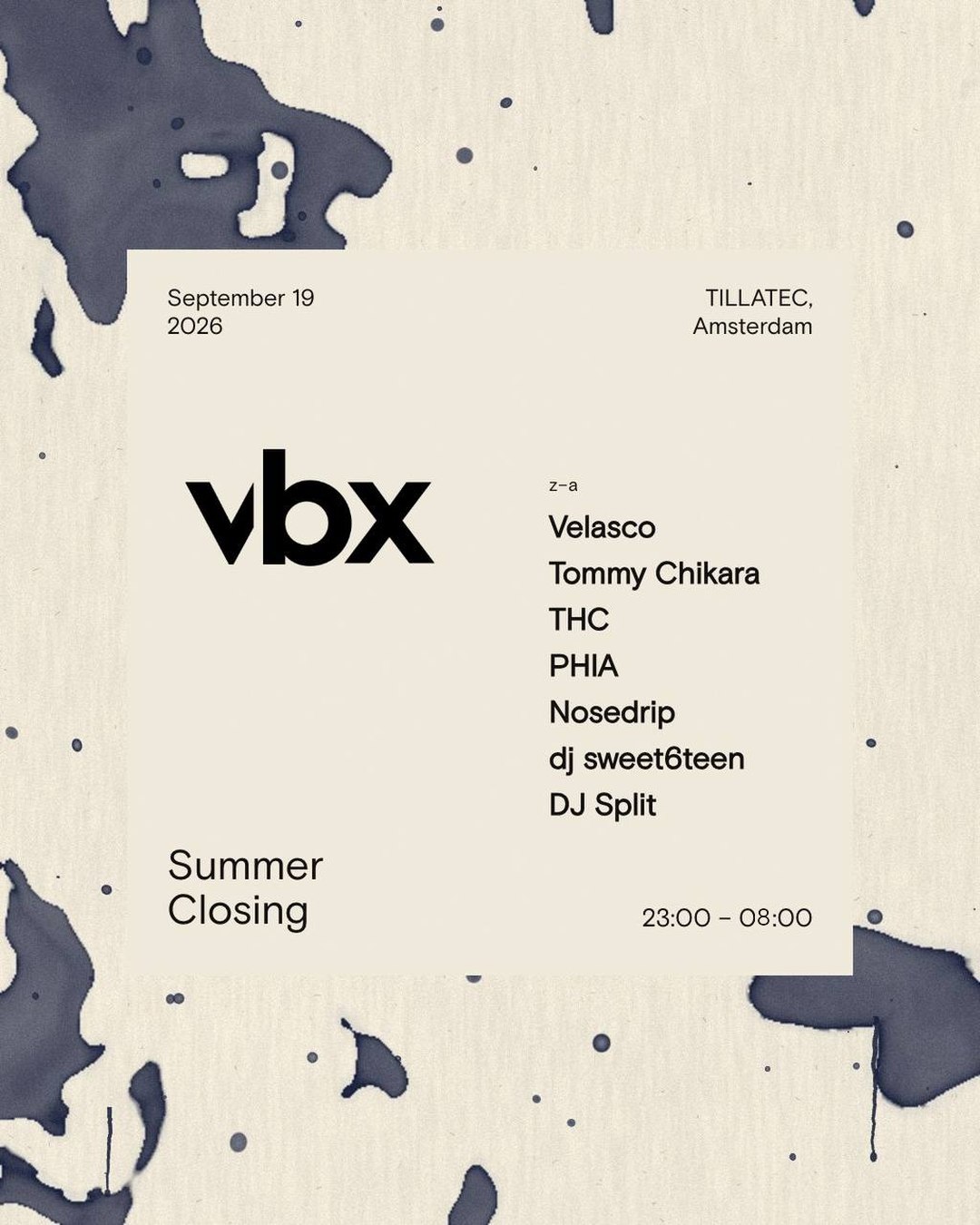VBX SUMMER CLOSING - TILLATEC 19.09