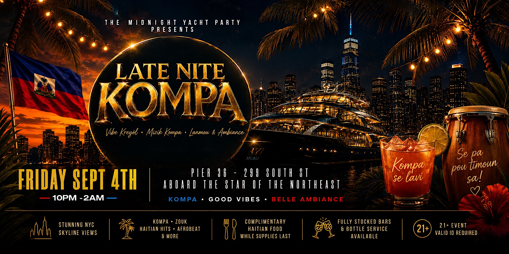 Late Nite Kompa: The Midnight Yacht Party NYC