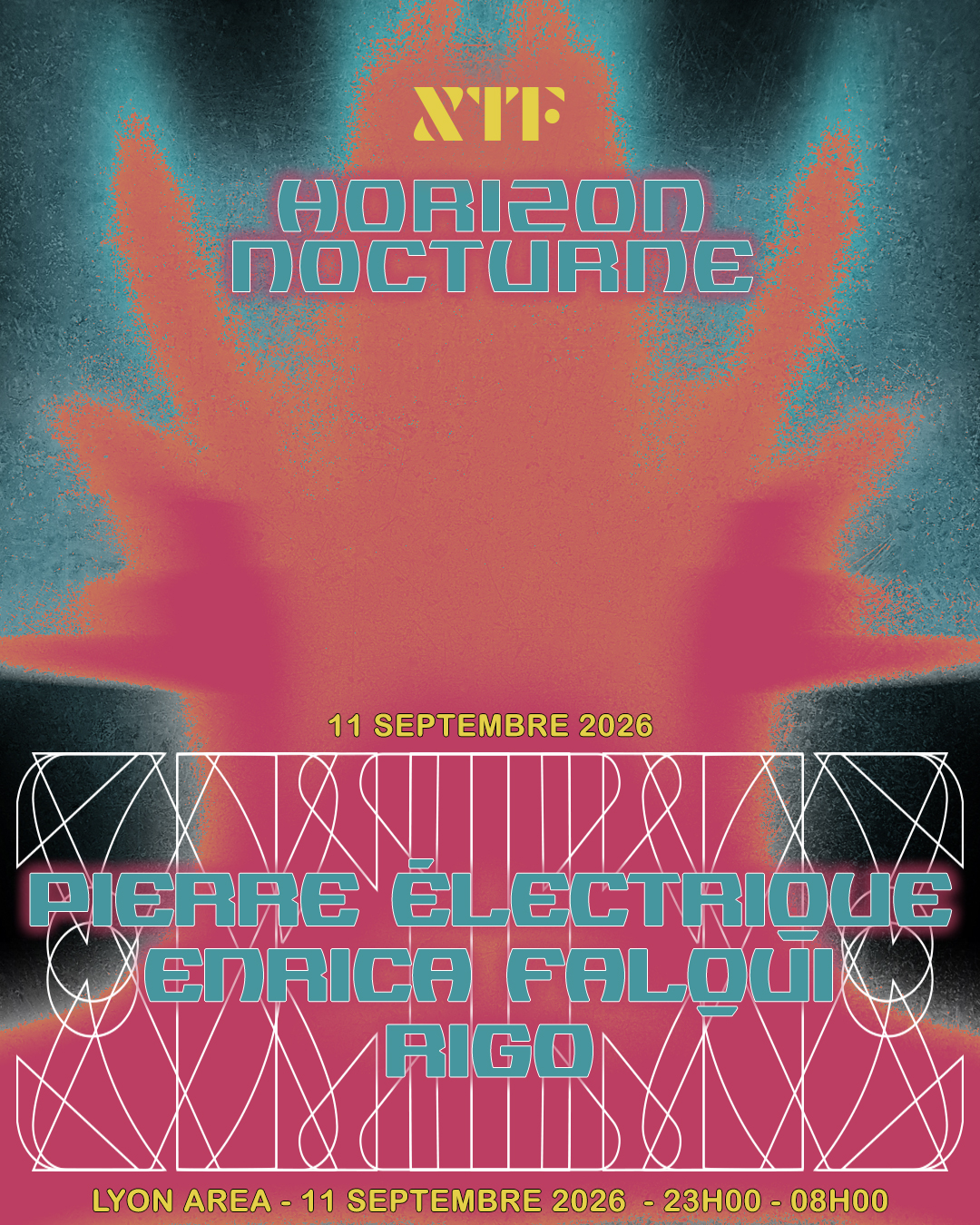 horizon nocturne warehouse: Enrica Falqui, Pierre Électrique, RIGO