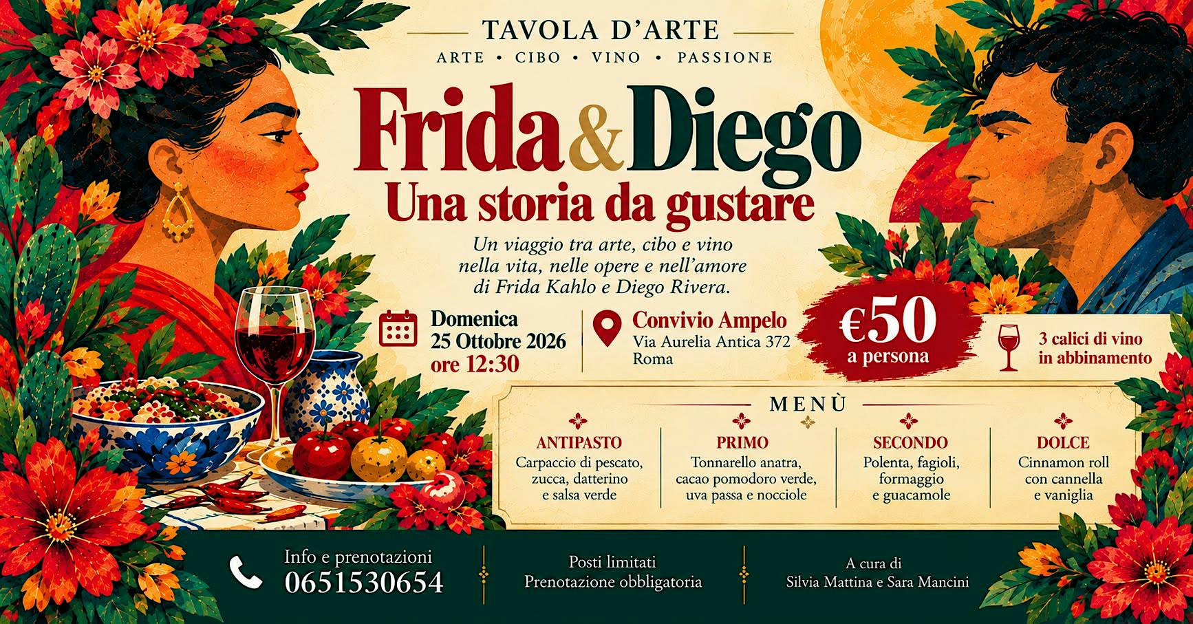 TAVOLA AD ARTE- FRIDA & DIEGO UNA STORIA DA GUSTARE