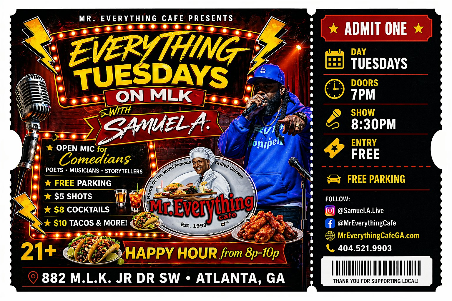 Everything TUESDAYS on M.L.K! - OPEN MIC COMEDY SHOW
