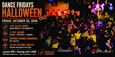 Dance Fridays Halloween: Live Salsa, Bachata & Cumbia | 3 Rooms