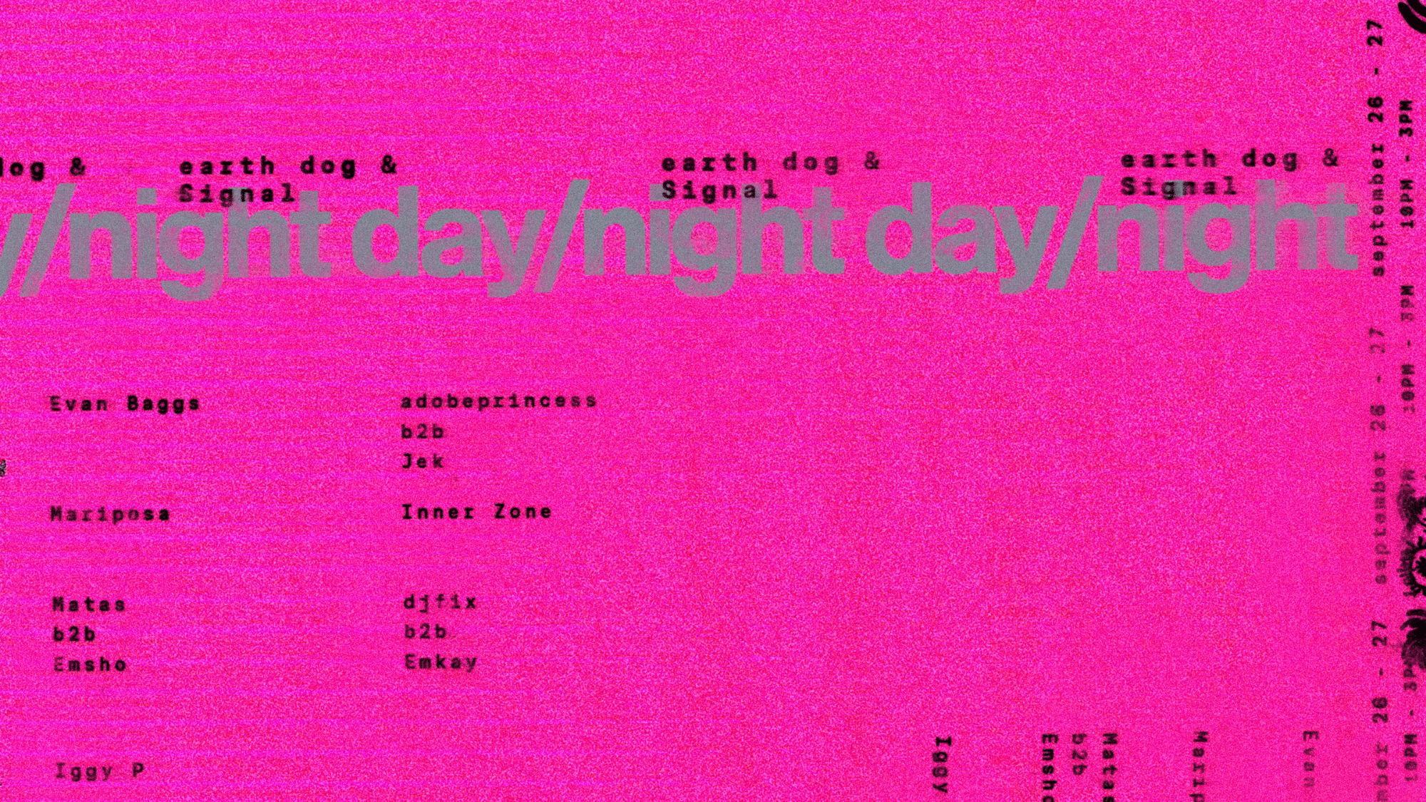 Earthdog presents: Evan Baggs, Transmissions, Iggy P, djfix b2b Emkay, Mariposa, + more