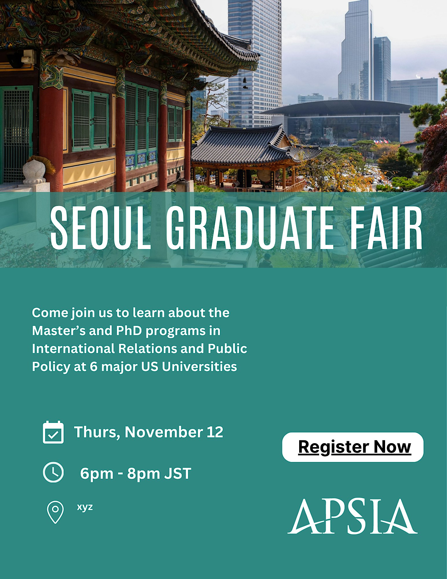 APSIA: Graduate School Fair, Seoul