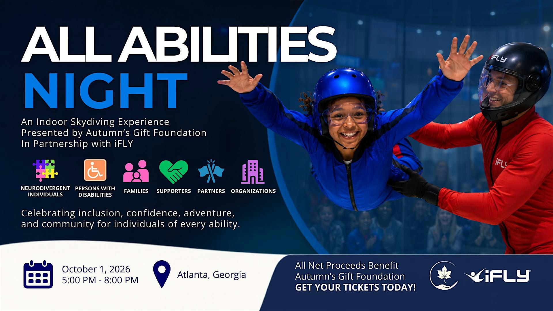 All Abilities Night: Indoor Skydiving Experience - Atlanta, GA