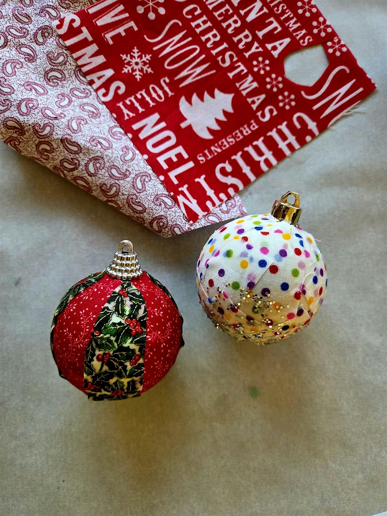 Fabric Christmas Baubles (Bring your own Bottle)