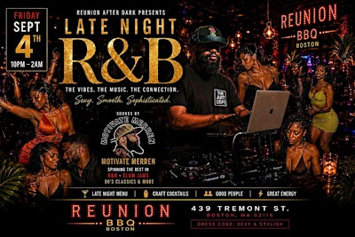 R&B Friday @ Reunion After Dark (21+)  September EDITION