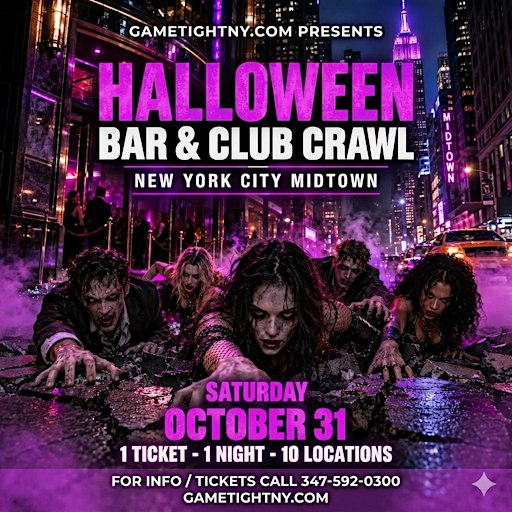 NYC HALLOWEEN PUB CRAWL 2026 ONLY $15