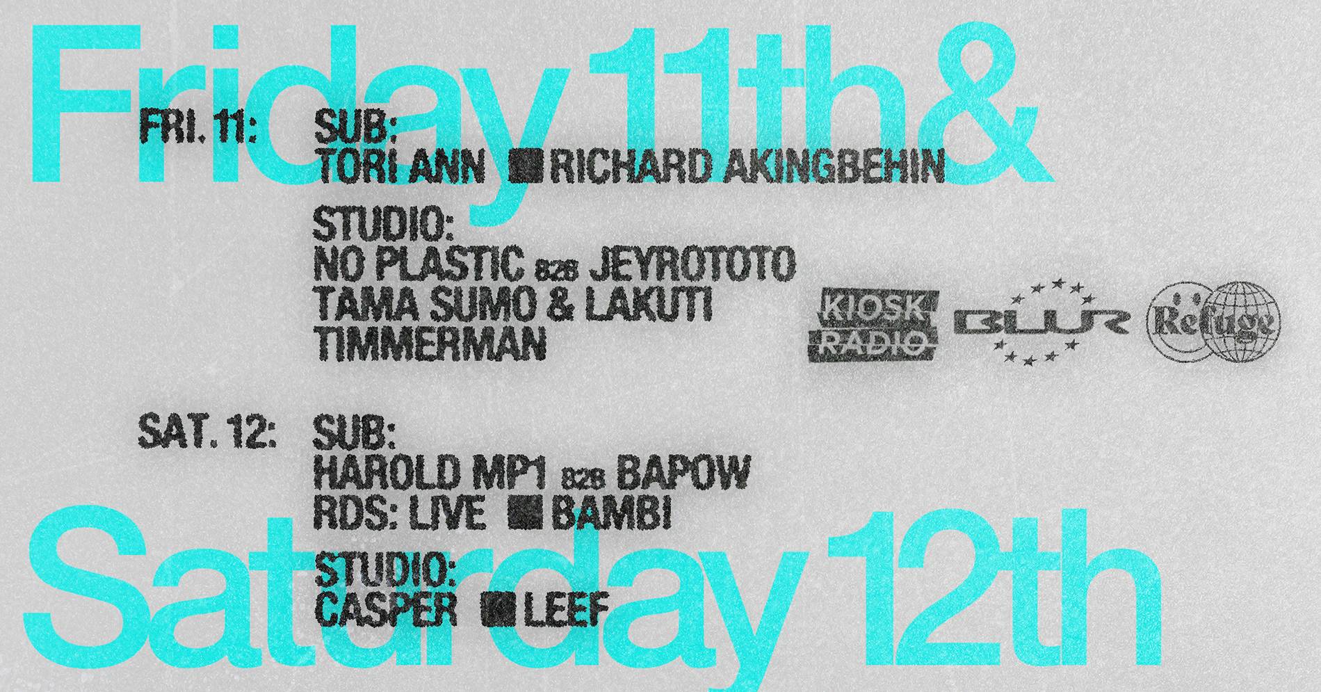 BLUR x Kiosk Radio x Refuge Worldwide