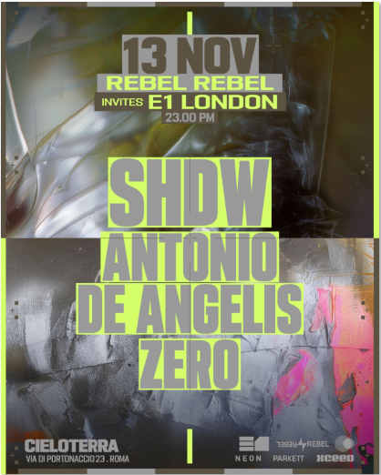 13|11|2026 RR invites E1 with SHDW, Antonio De Angelis, Zero