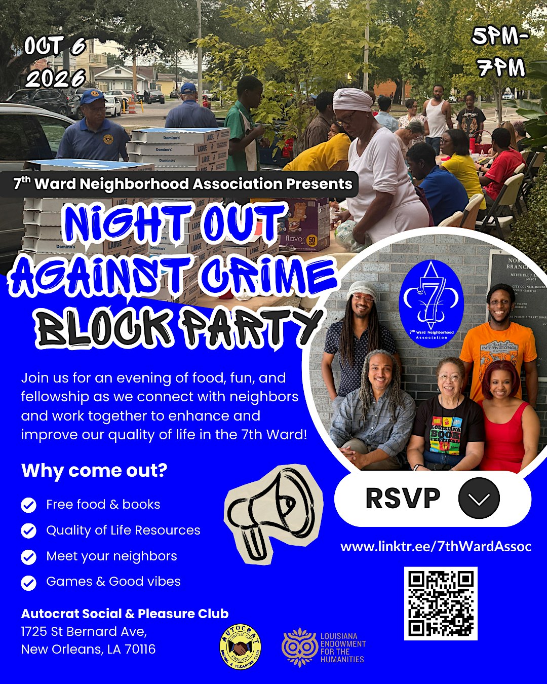 7th Ward Neighborhood Association: Night Out Against Crime Block Party