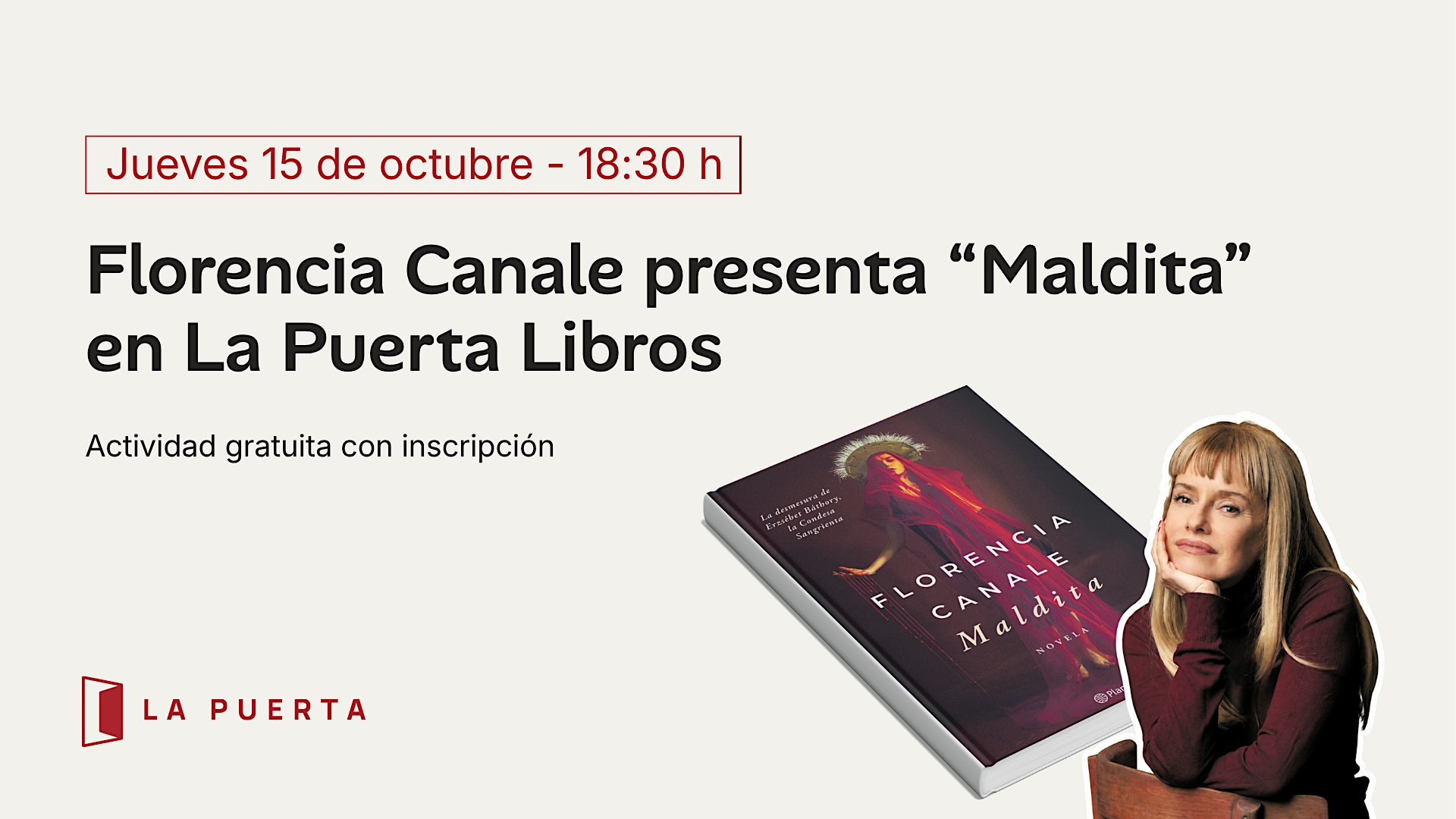 Florencia Canale presenta “Maldita” en La Puerta Libros