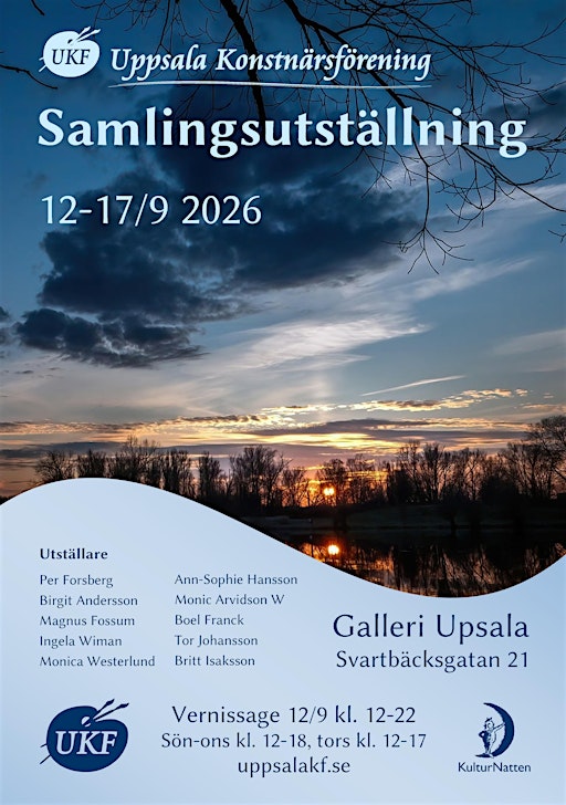 Uppsala Konstnärsförening - Samlingsutställning på Galleri Upsala 12-17/9