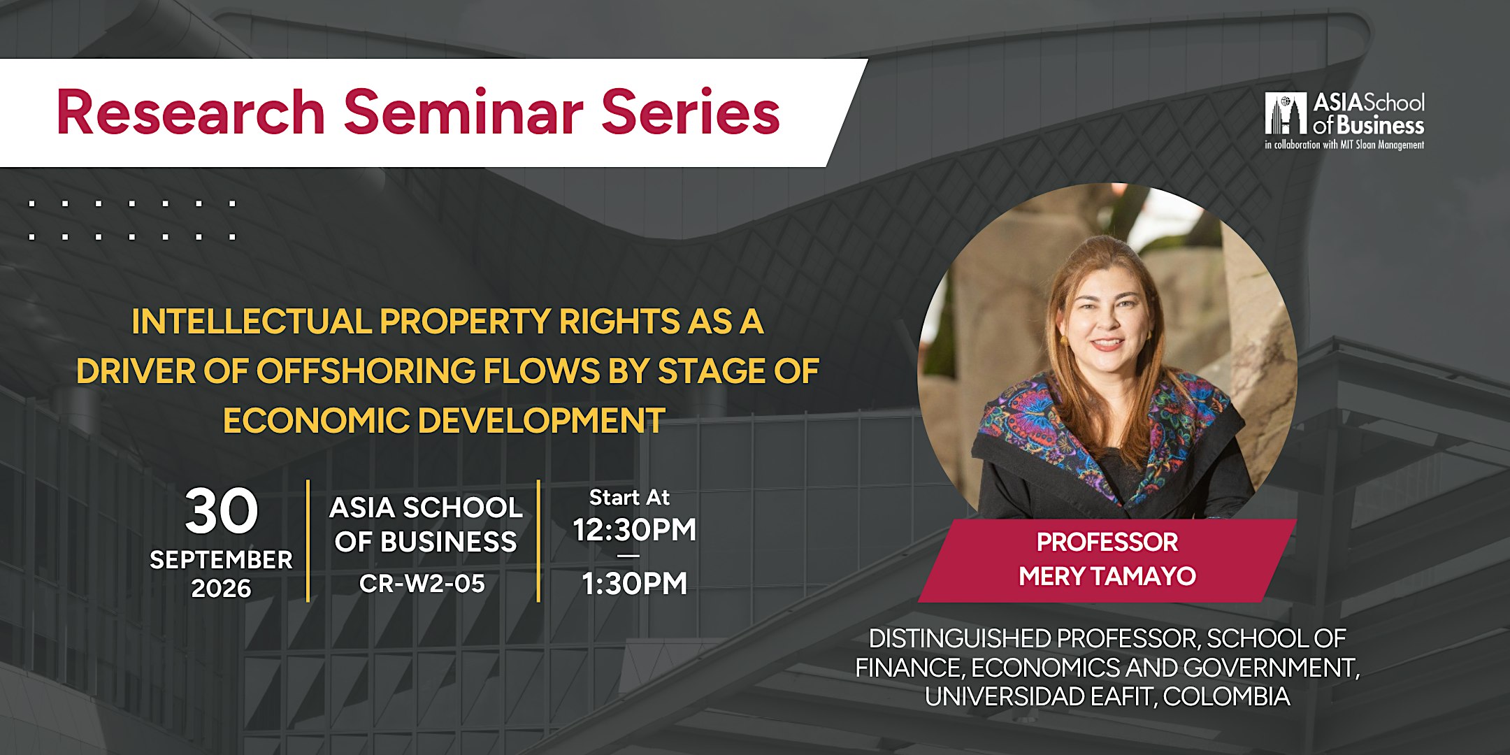 Research Seminar Series: Prof. Mery Tamayo