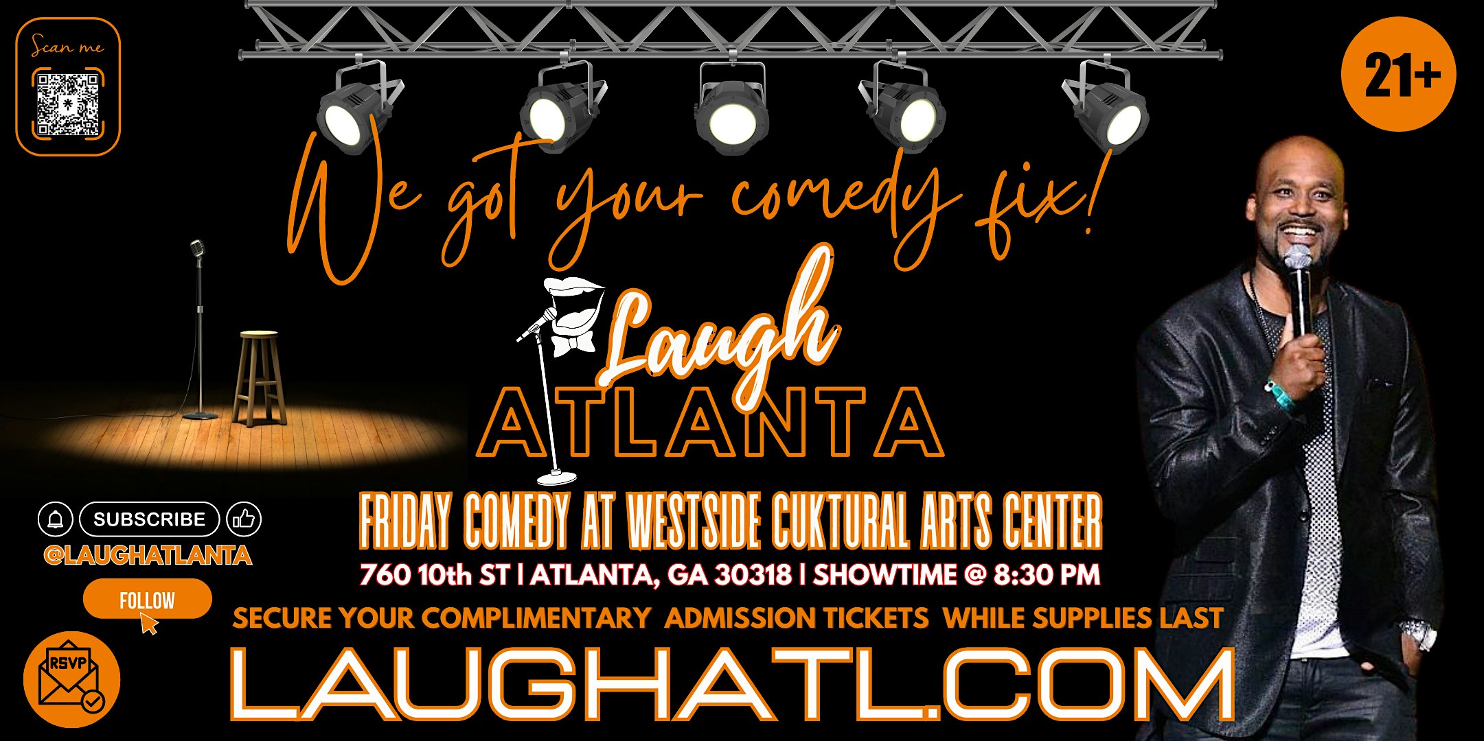 Laugh Atlanta presents Friday Night Comedy @ Westside Cultural Arts Center.