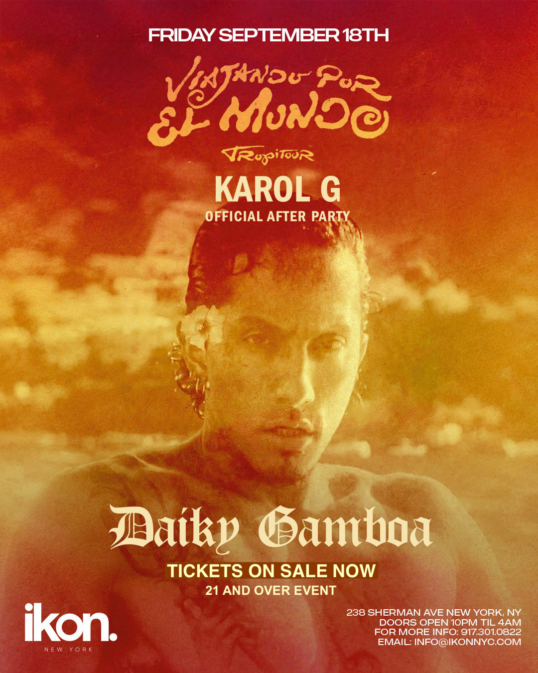 Karol G Official After Party w/ Daiky Gamboa, Fri Sept 18Th • IKON NEW YORK