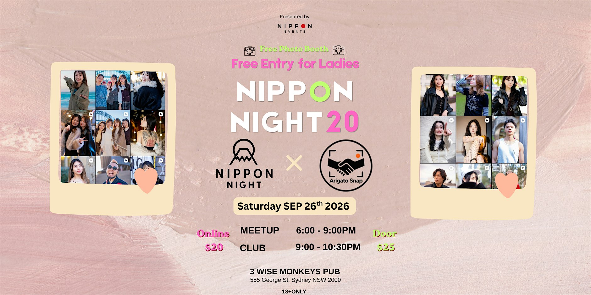 NIPPON NIGHT 20 Free Entry for Ladies!!