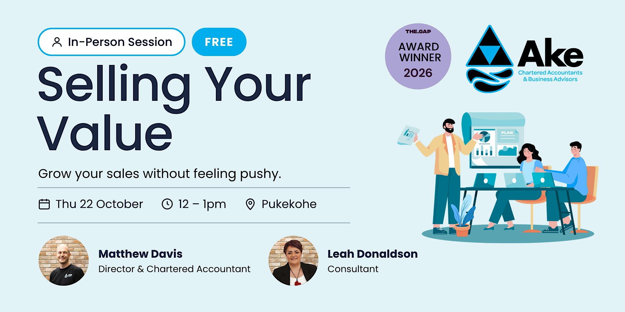 Selling Your Value: Free Lunchtime Sales Workshop, Pukekohe