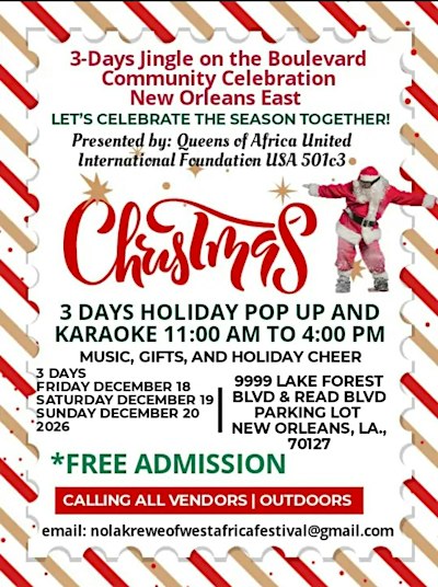 New Orleans East Jingle on the Boulevard Holiday pop up