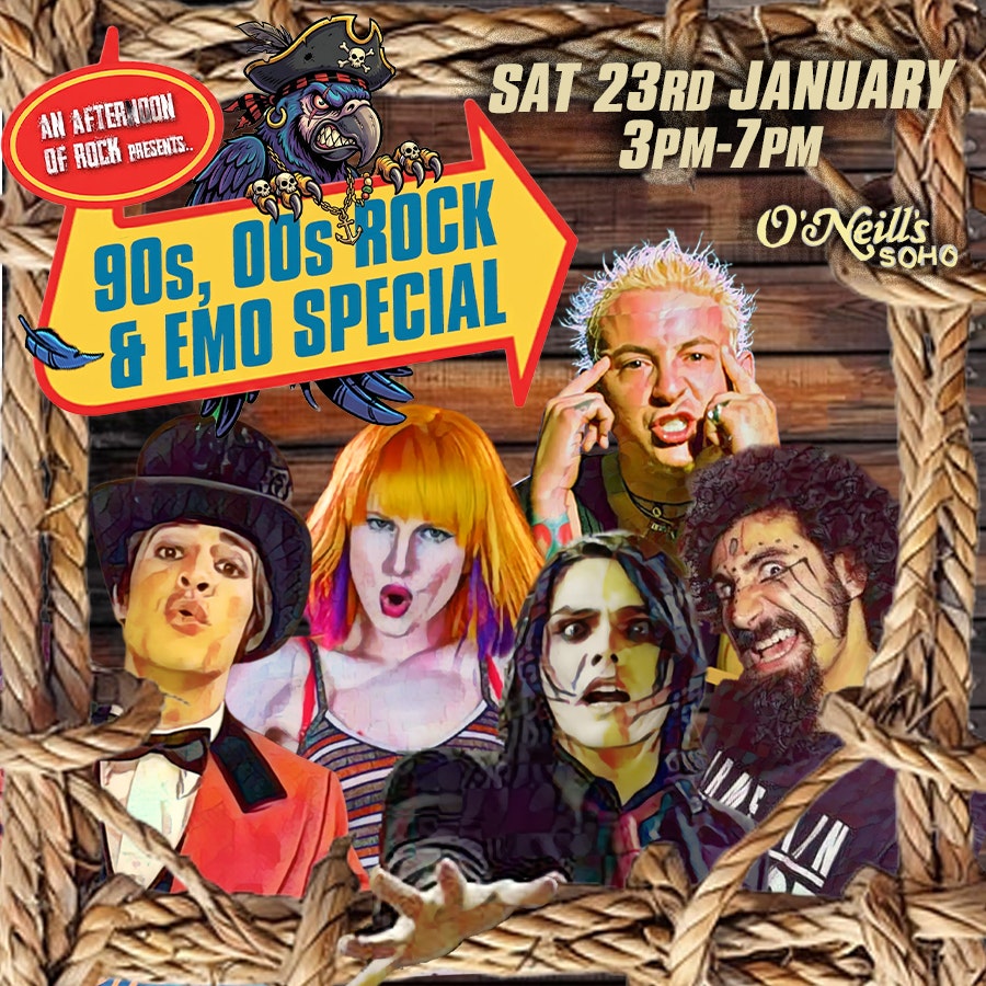 Afternoon of Emo & 90s, 00s Rock, 3pm-7pm